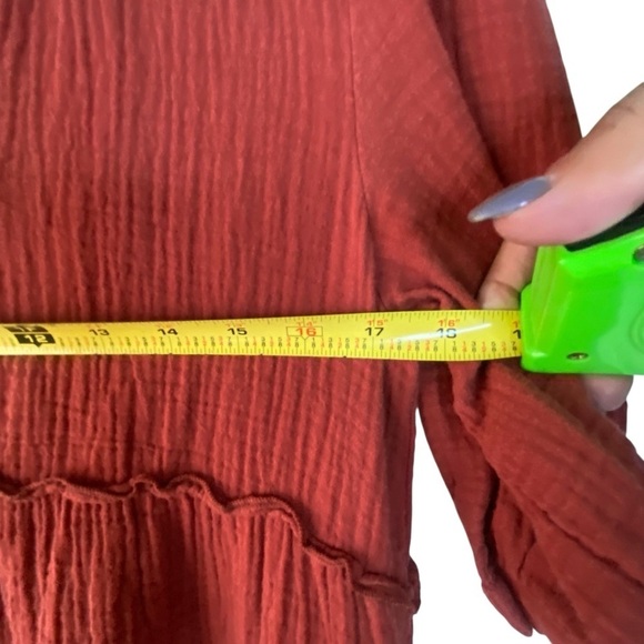 Drew Amber Tiered Cotton Gauze
Half Puff Button Sleeve Mini Sheath Dress SZ S - Picture 6 of 12